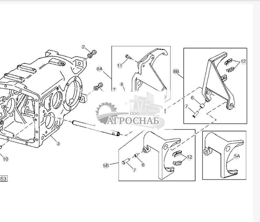 Трансмиссия и вилки переключения передач 